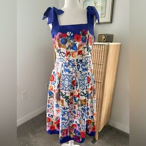 Dalia Macphee floral tie shoulders size medium